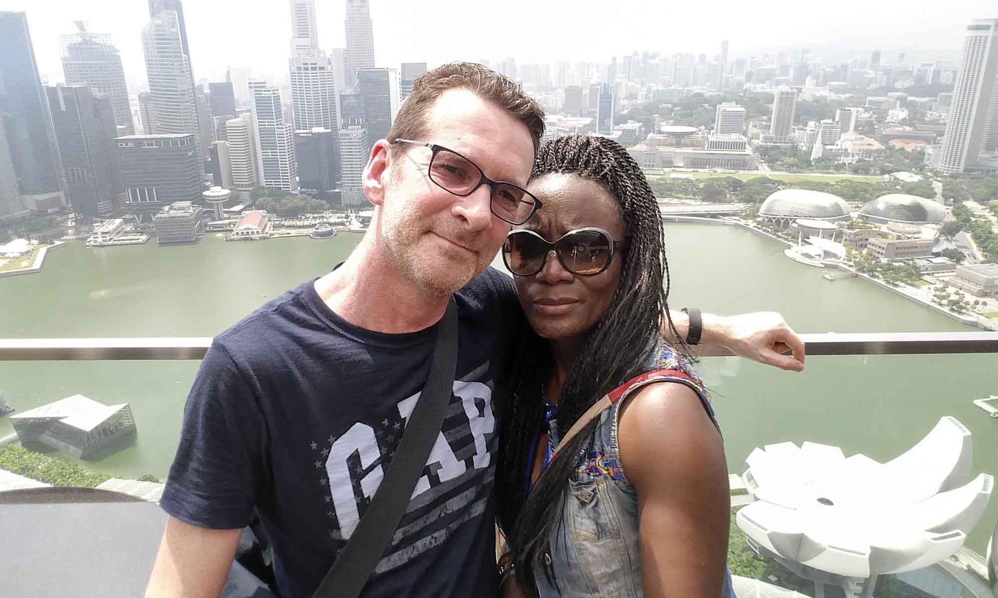 Us at the roof of the Marina Bay Sands Hotel, Singapore
