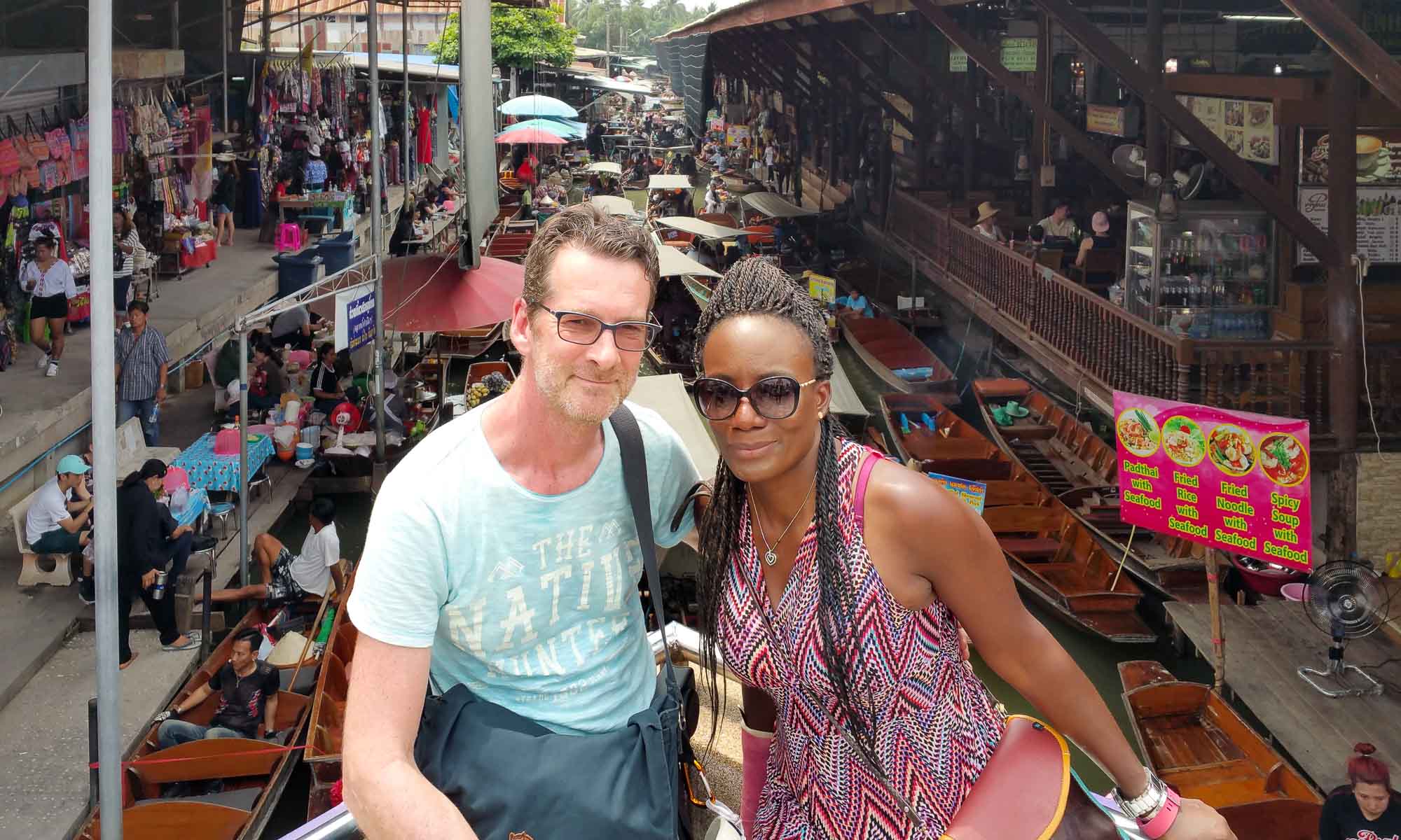 Us at Damnoen Saduak floating market