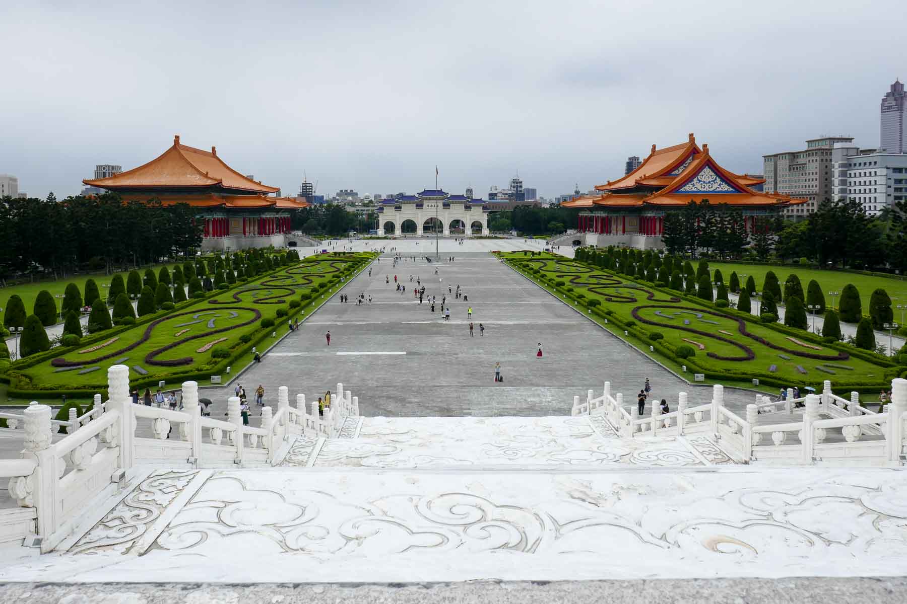 Chiang Kai-shek memorial park as seen from the Hall