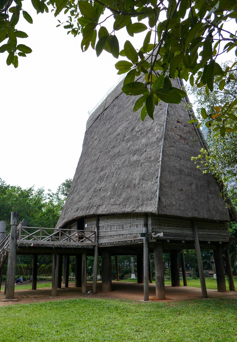 Life-size model of a stilt house