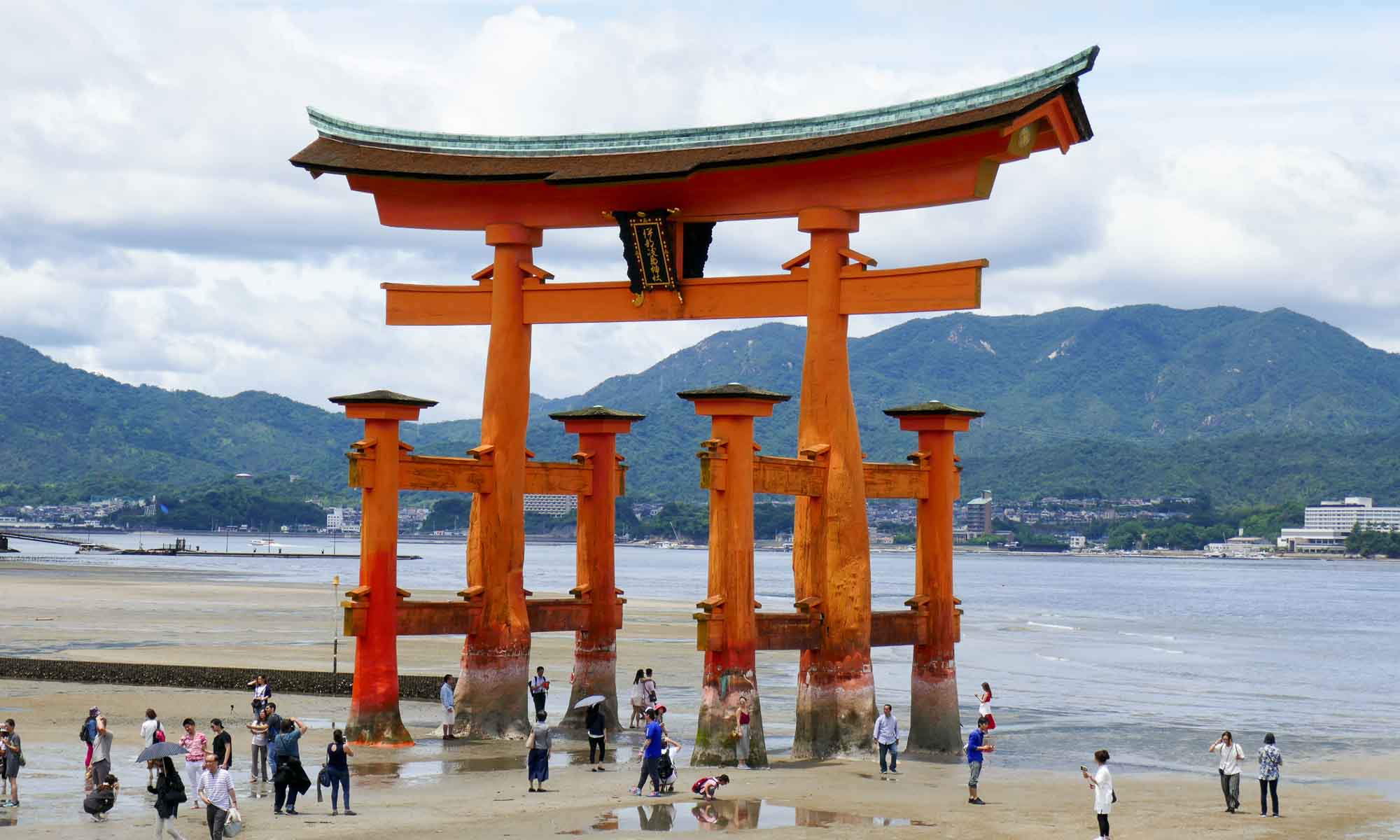 The torii gate at low tide