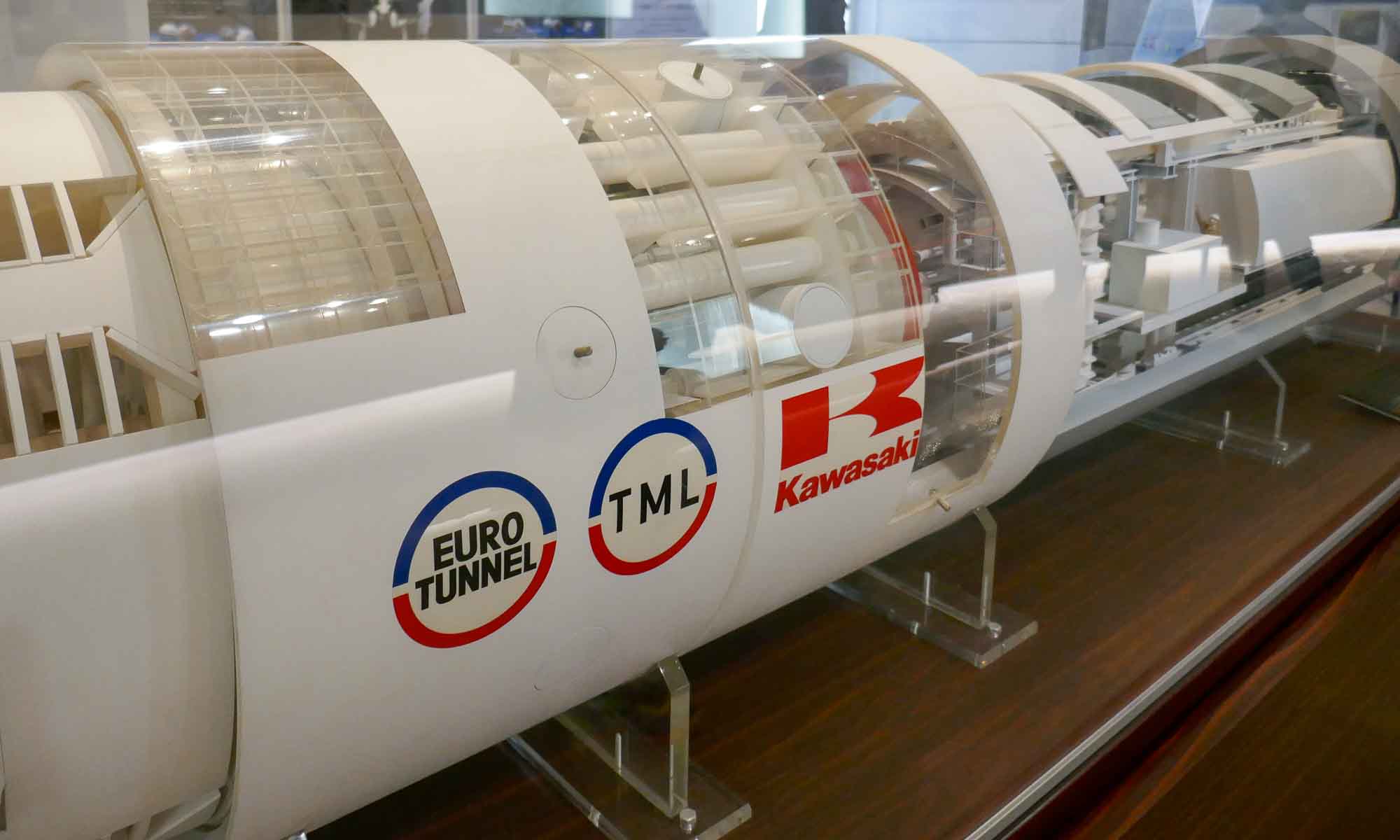 Two Kawasaki Boring Machines (1/20 scale) drilled the Eurotunnel, between France and England 