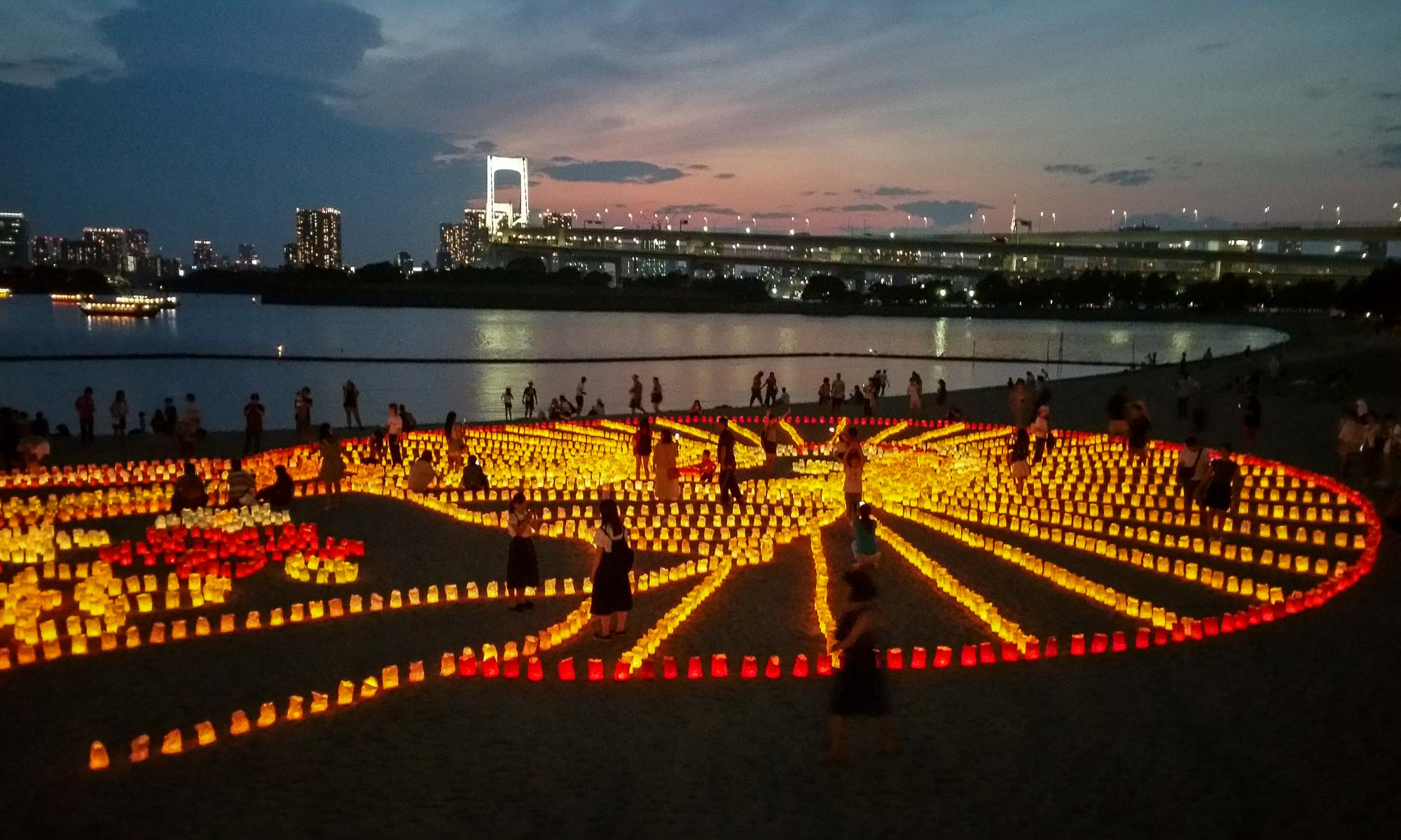 Marine Day Lantern Festival at dusk