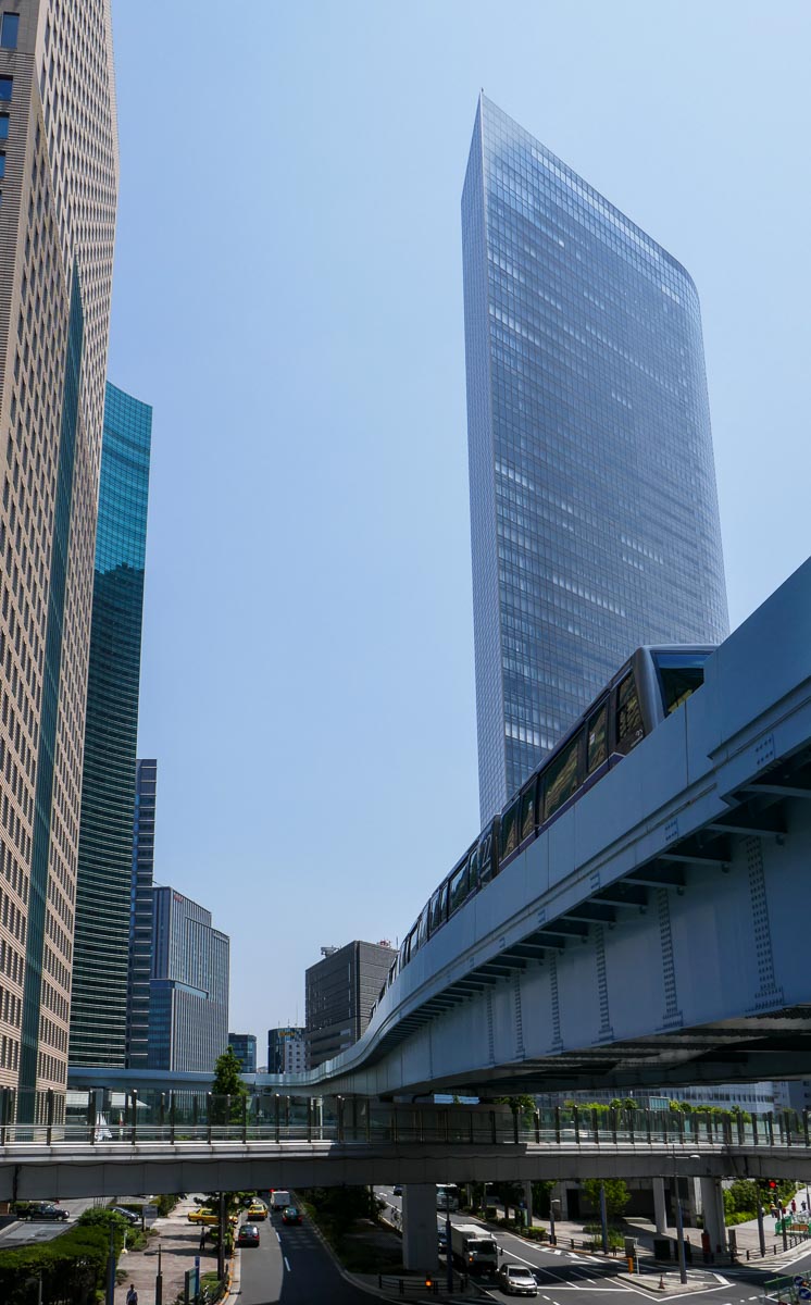 Skyscrapers and the Yurikamome line at Ginza